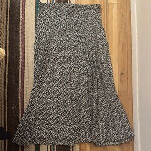 MaxMara Black and White Patterned Maxi Skirt